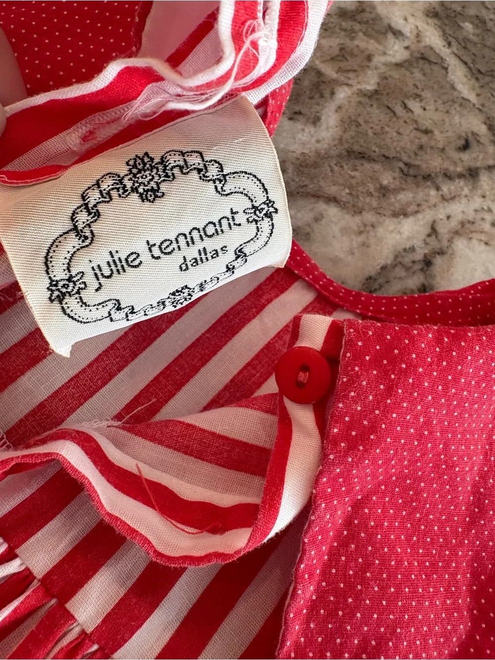 Vintage Girls Red Stripe Watermelon Dress 80'S Summer Made in USA Party Style 4T